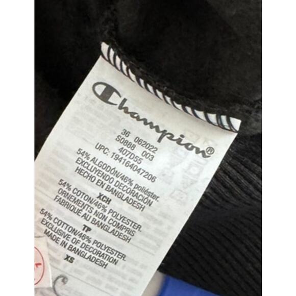 Champion Mens Power Blend Standard Fit Fleece Crewneck Sweatshirt Black XS - Picture 10 of 13